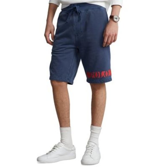 Polo Ralph Lauren Fleece Novelty Logo Shorts in Cruise Navy